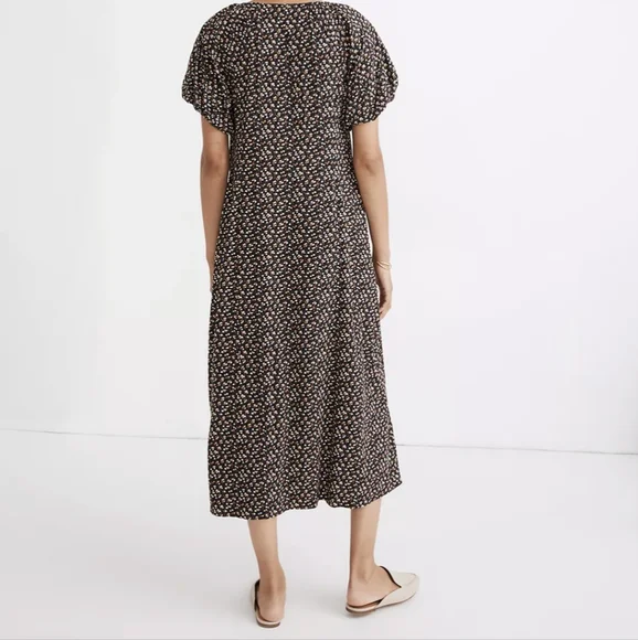 Madewell Bubble-Sleeve Button-Front Midi Dress in Adorable Ditsy / SMALL (OBO) - Picture 6 of 12